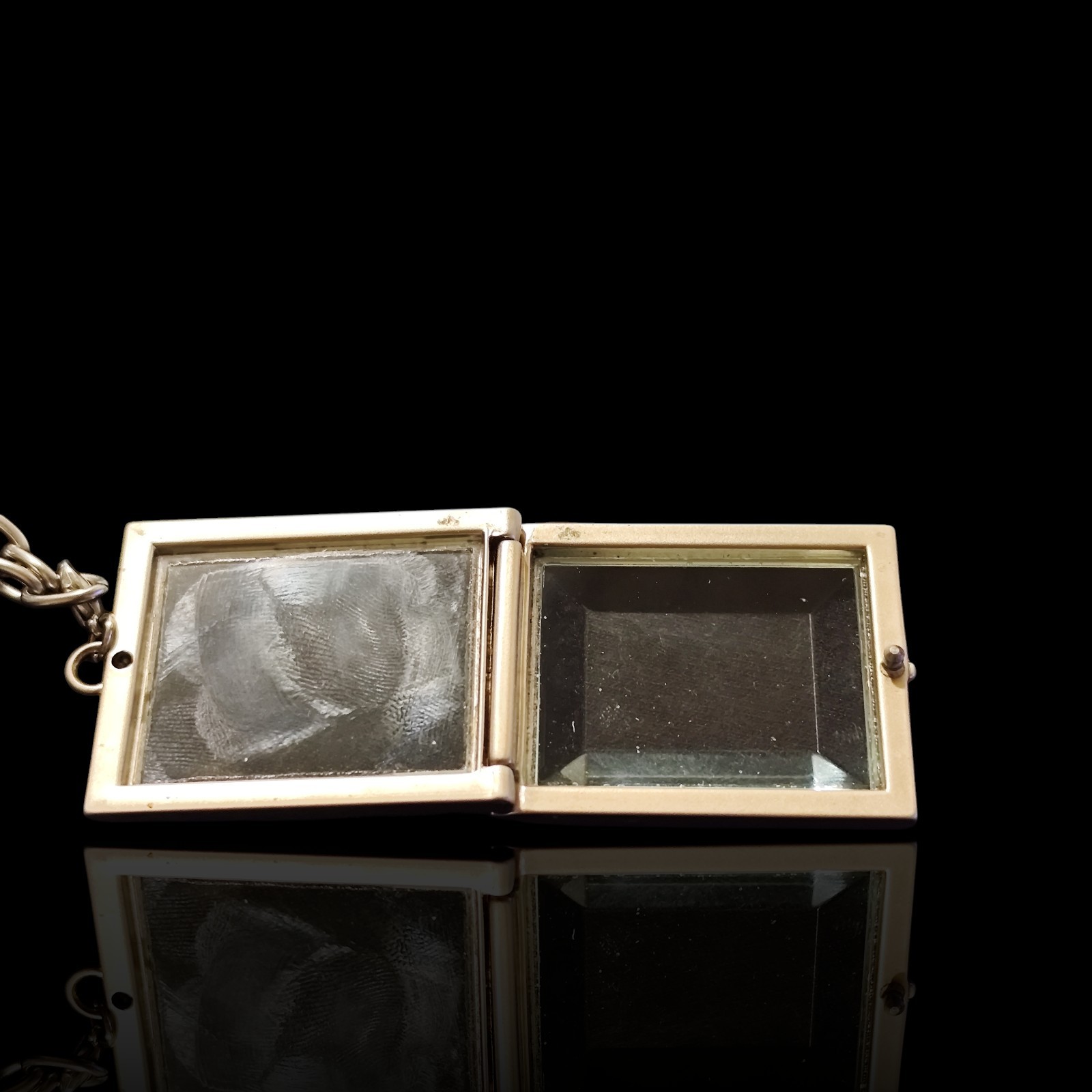 Stampin up Bevel Edge Glass Window Photo Locket Necklace Double Sided 24in