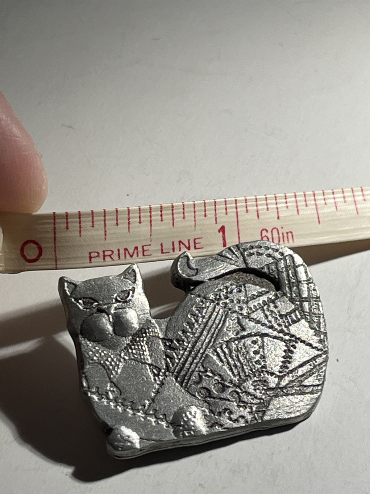 Lora Roche Patchwork Cat Brooch Made Of Pewter 2004