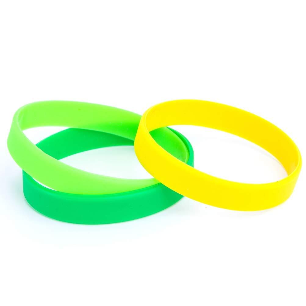 48pcs Rubber Bracelets Bulk Silicone Wristbands for Party Favors, Events