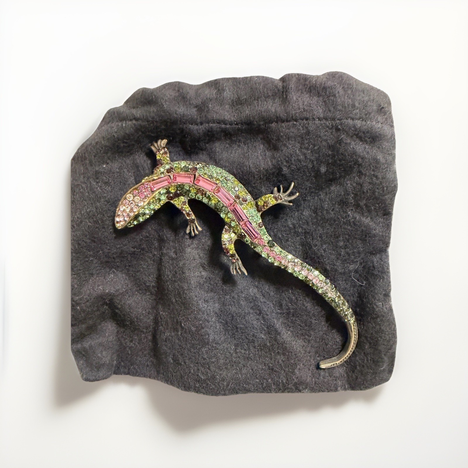 Jay Strongwater Crystal Salamander Brooch Hogan Swarovski Enamel 4” Pin