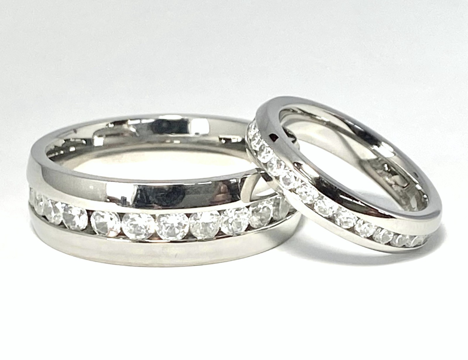 Stainless Steel Eternity Ring Clear Gem Size 5,6,7,8,9,10,11,12,13 (f68)
