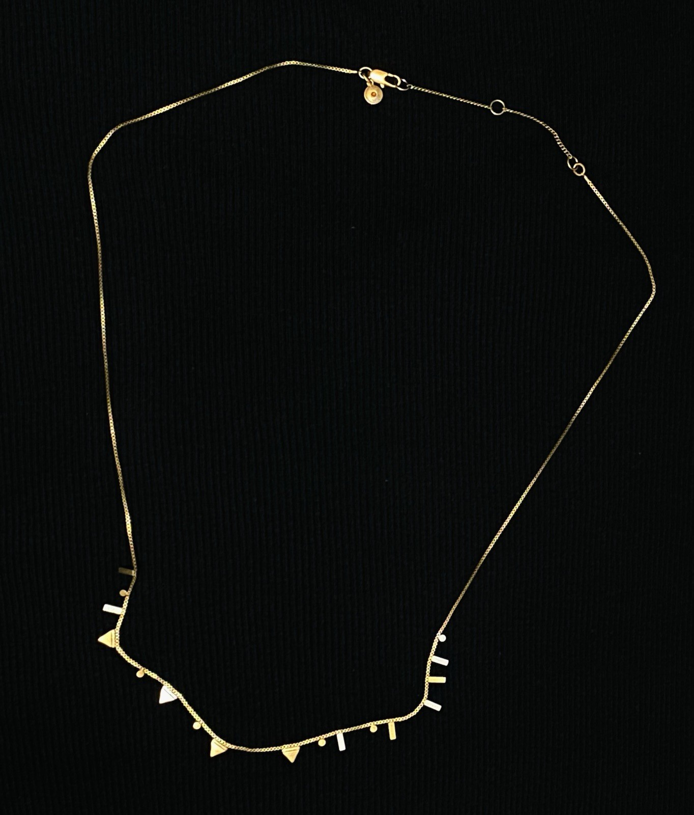 MADEWELL Gold-Tone Geometric Mixed Charm Necklace | Triangle/Rectangle Accents