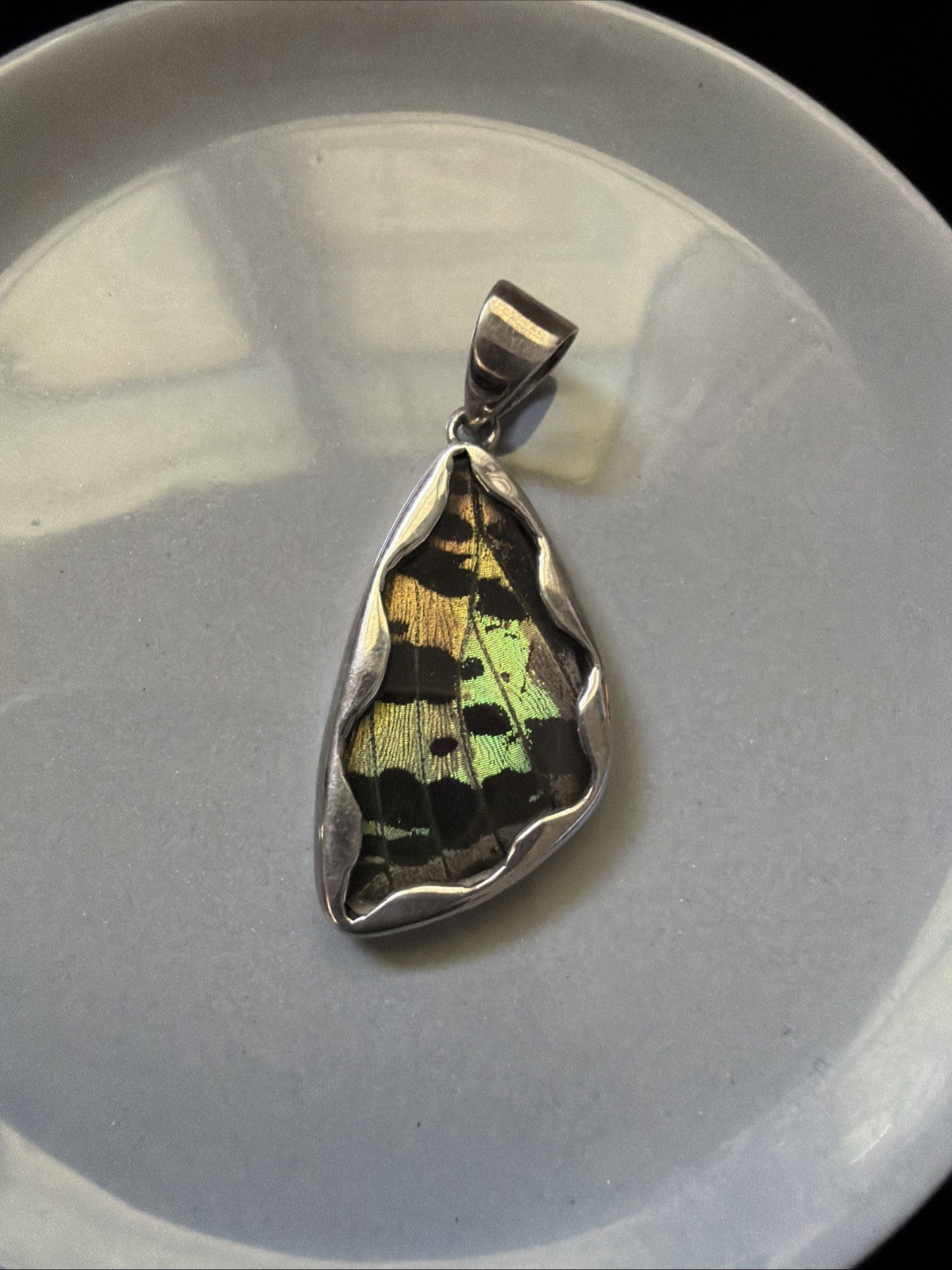 BUTTERFLY WING DOUBLE SIDED IN BEAUTIFUL 925 STERLING SILVER PENDANT