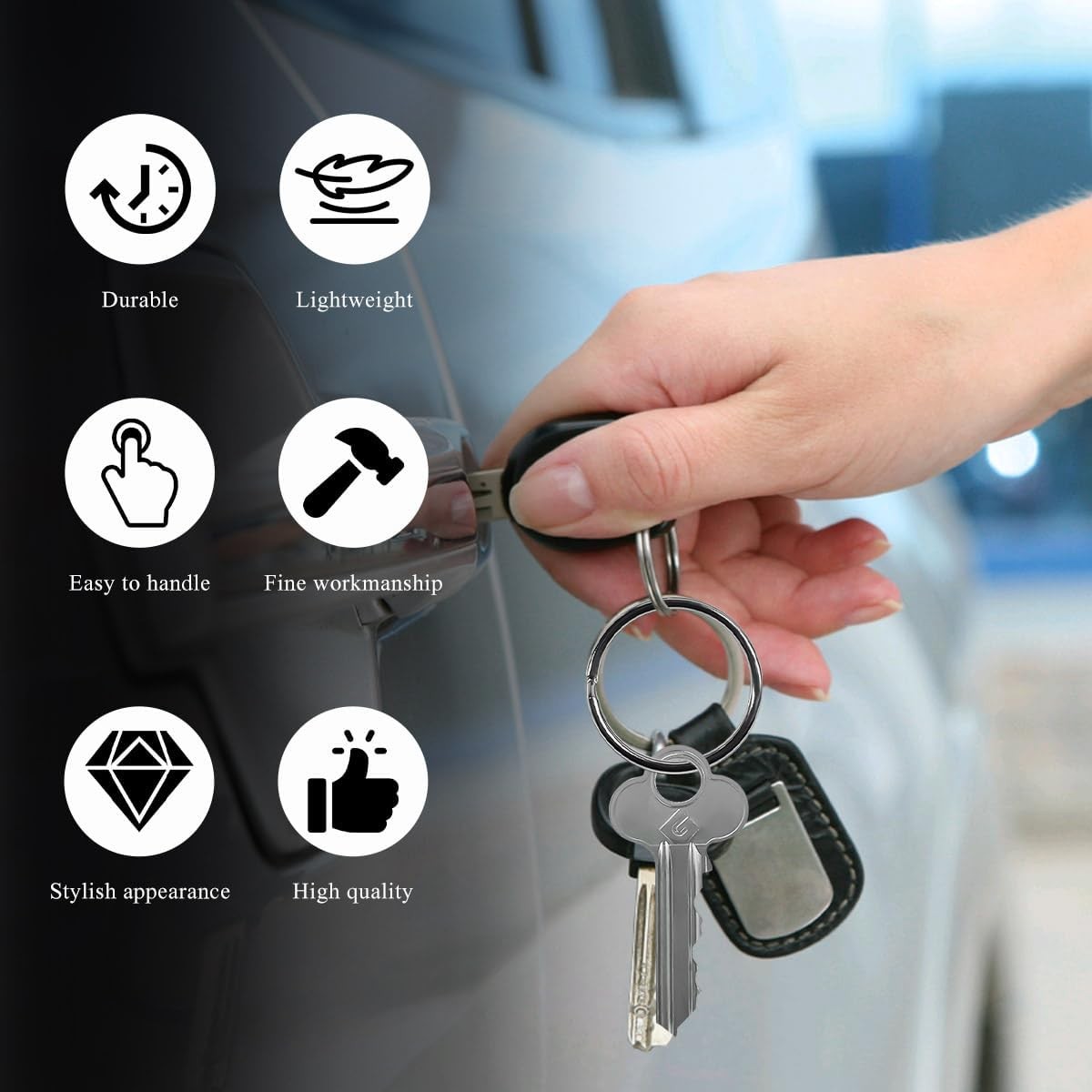 50PCS 1 inch 25mm Heavy Duty Split Key Rings, Bulk Metal K Color: 1 inch(25mm)