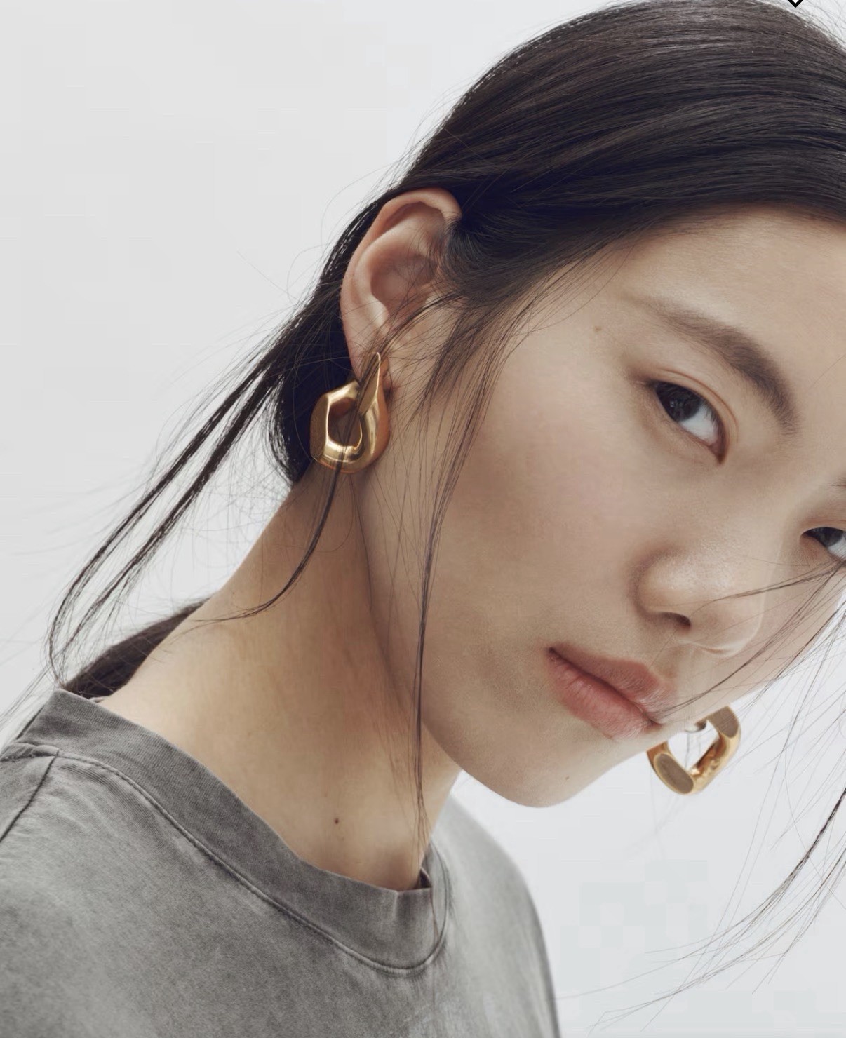 Stella McCartney for H&M Gold and Silver Interlocking Hoop Earrings
