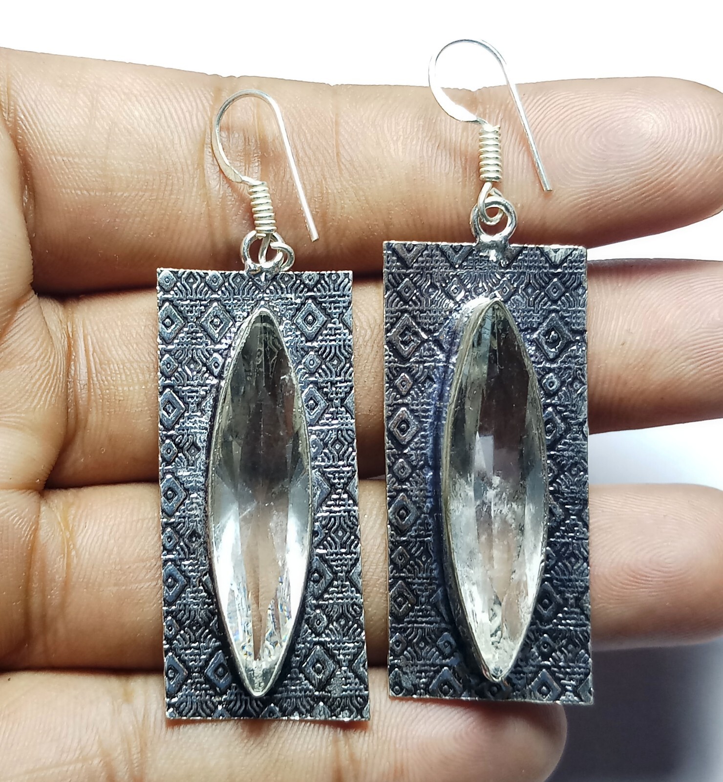 Hydro Crystal Gemstone Handmade Earring Jewelry Earring Size 1.5 Inches