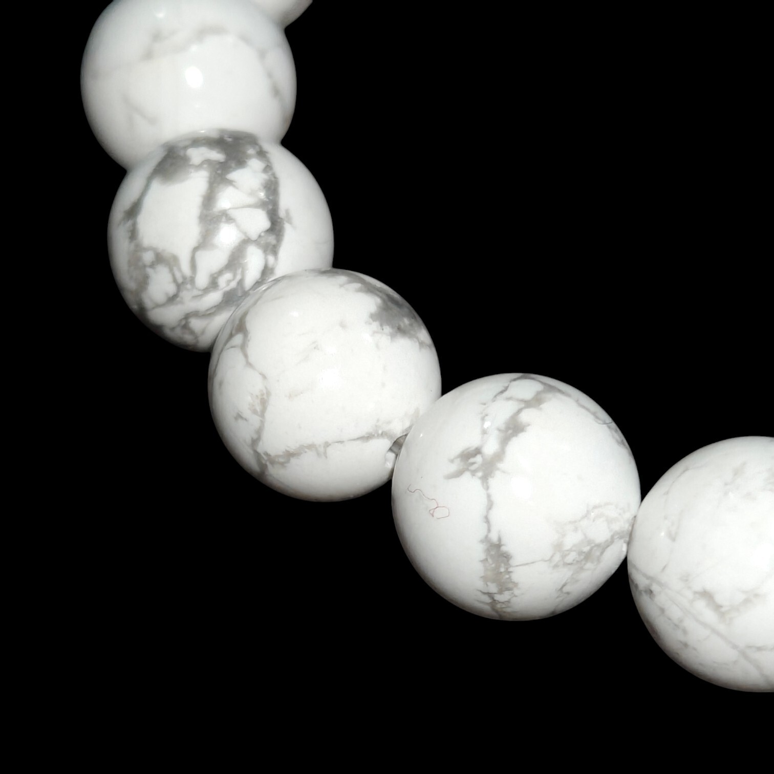 Howlite Bracelet 10mm Natural Stones Stretches Unisex Healing Handmade