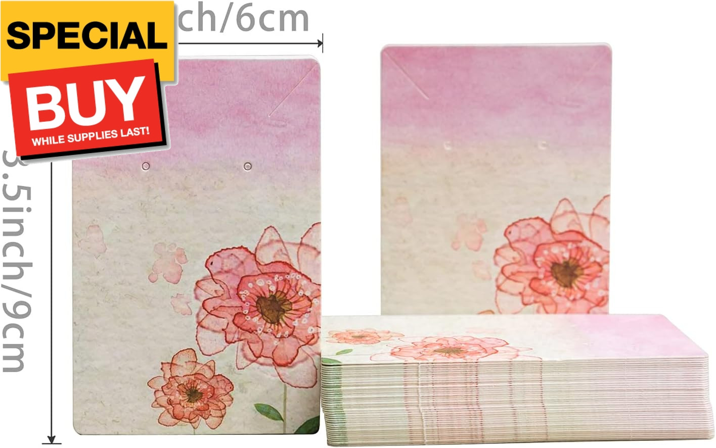 Necklace & Earring Display Cards – Jewelry Packing Holder Cards With Bags – 100P