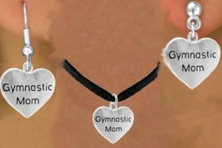 GYMNASTIC MOM Mother Sports Balance Beam Dance Girl Olympics Heart Love Jewelry