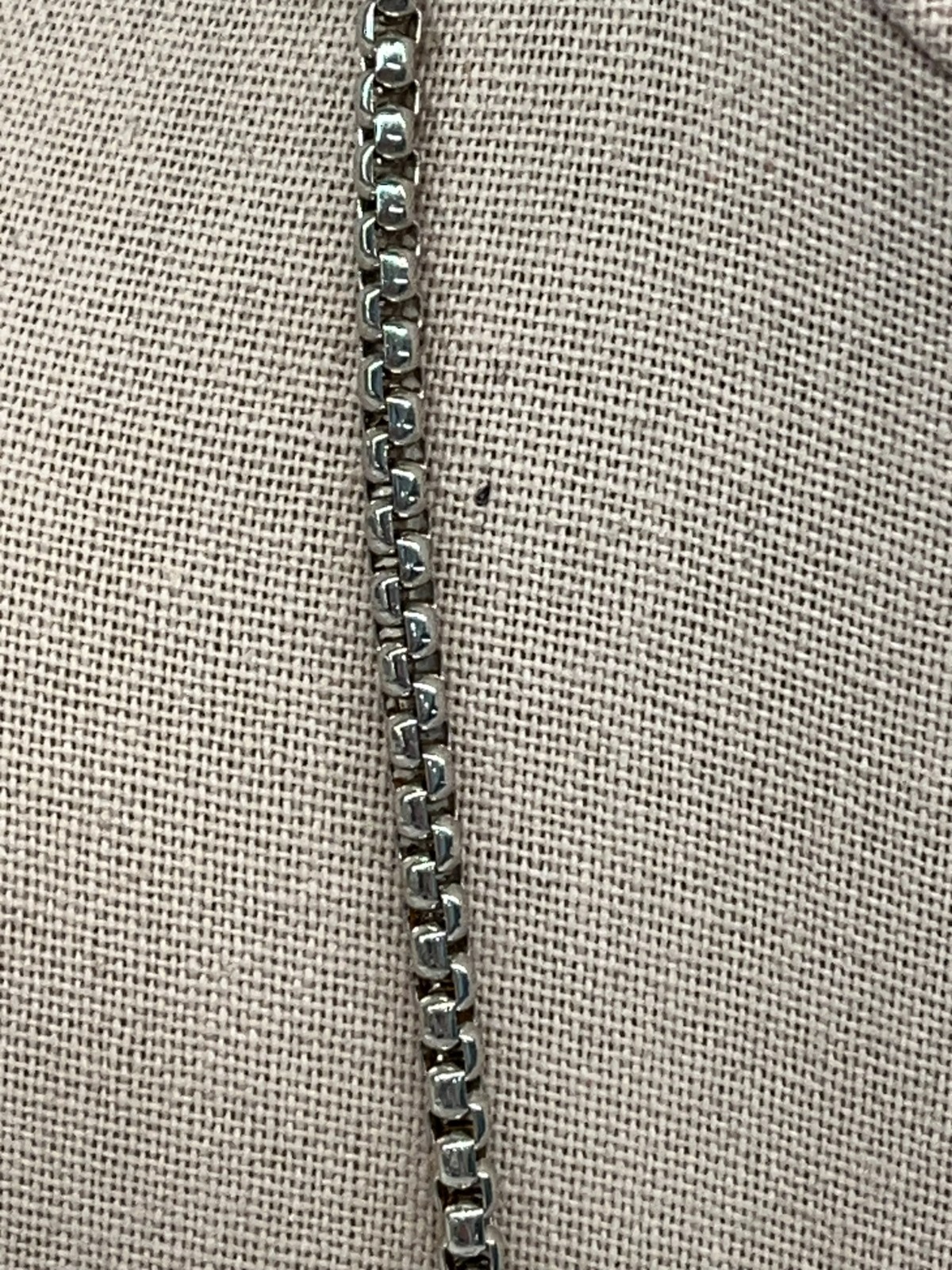 Silver Tone Tassle 19″ Necklace with Rhinestones