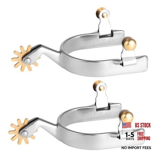 2 Pack Horse Spurs, Stainless Steel Horse Spurs for Men Women, Western Cowboy