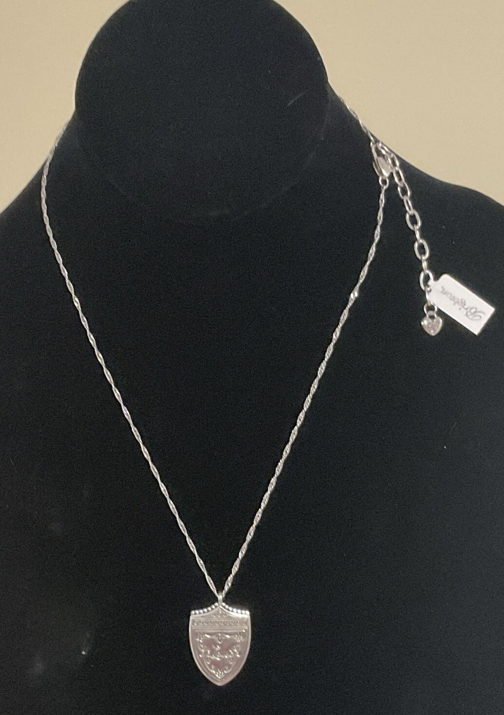 NWT SO SPARKLY! BRIGHTON MEDAILLE SHIELD LOVE CHARM PENDANT NECKLACE MSRP $58