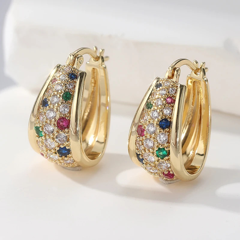 Uniquely designed sparkling blue synthetic zircon earrings for women’s noble