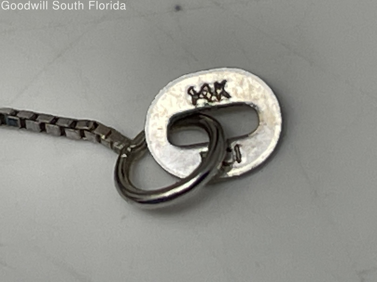 White Gold 14K With Diamonds Chain (Stamped 14K-Tested 13.91KT,13.92KT) 1.8g