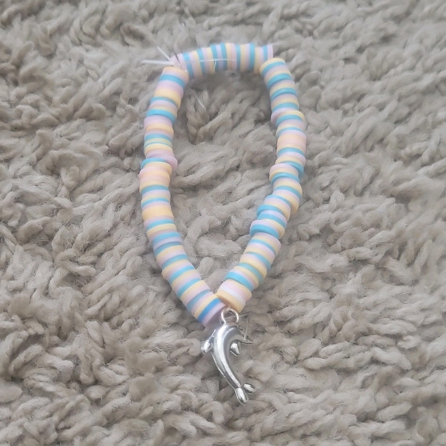 beach themed Bracelet with Dolphin Dangle Charm