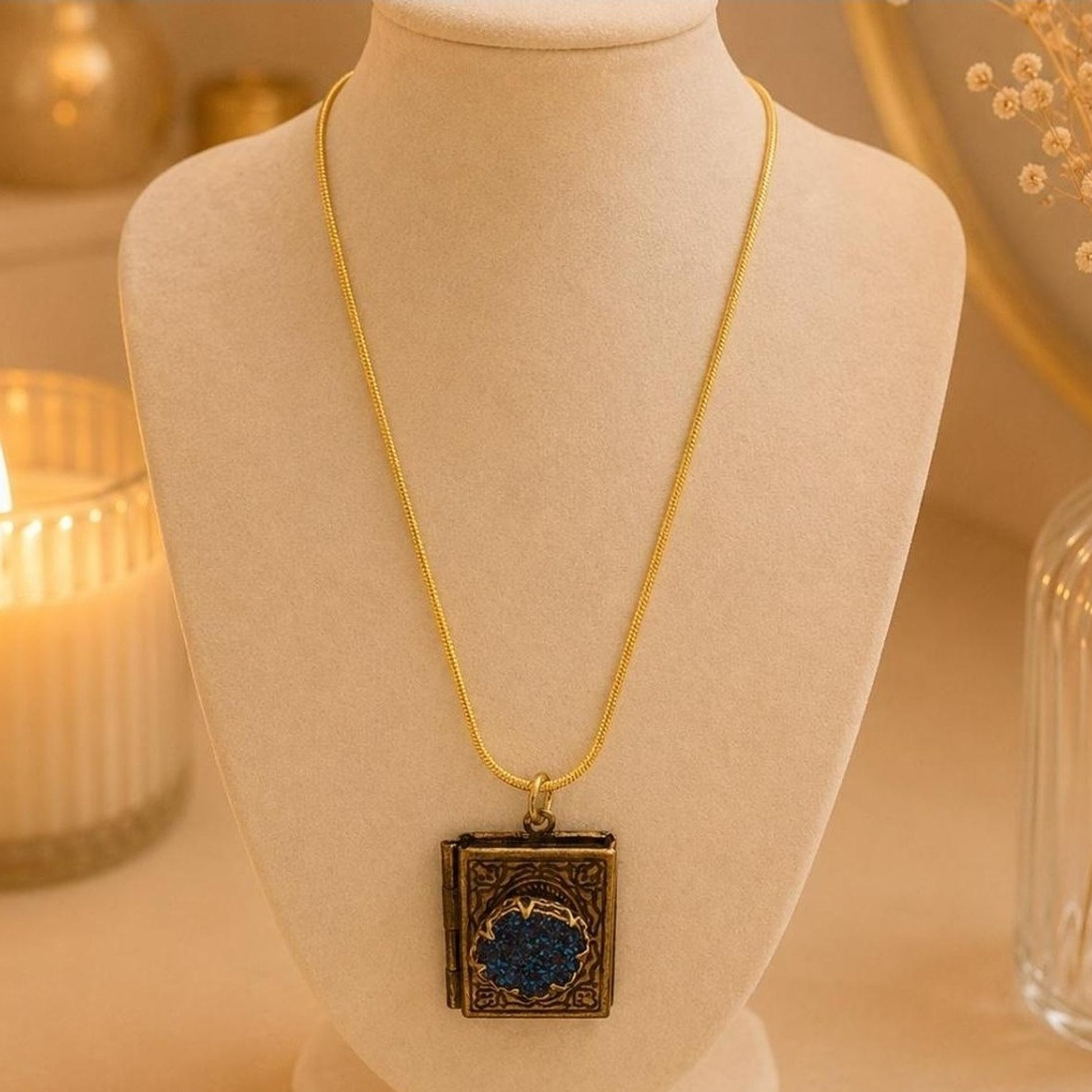 Vintage Warlock-Bound Druzy Locket Amulet Dark Occult Guardian Relic