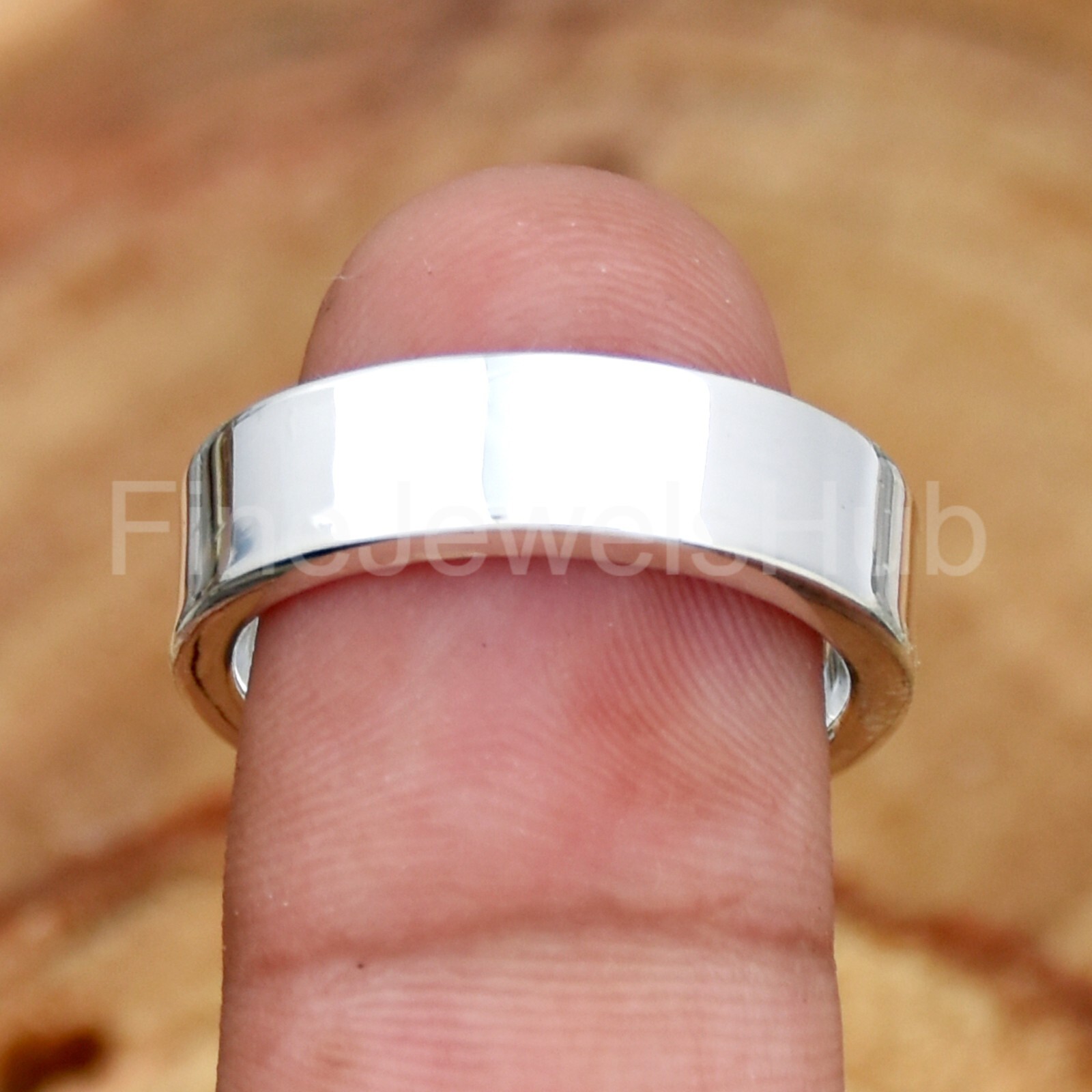 6 mm Solid .925 Sterling Silver Wedding Band Ring For Men And Women For Gift
