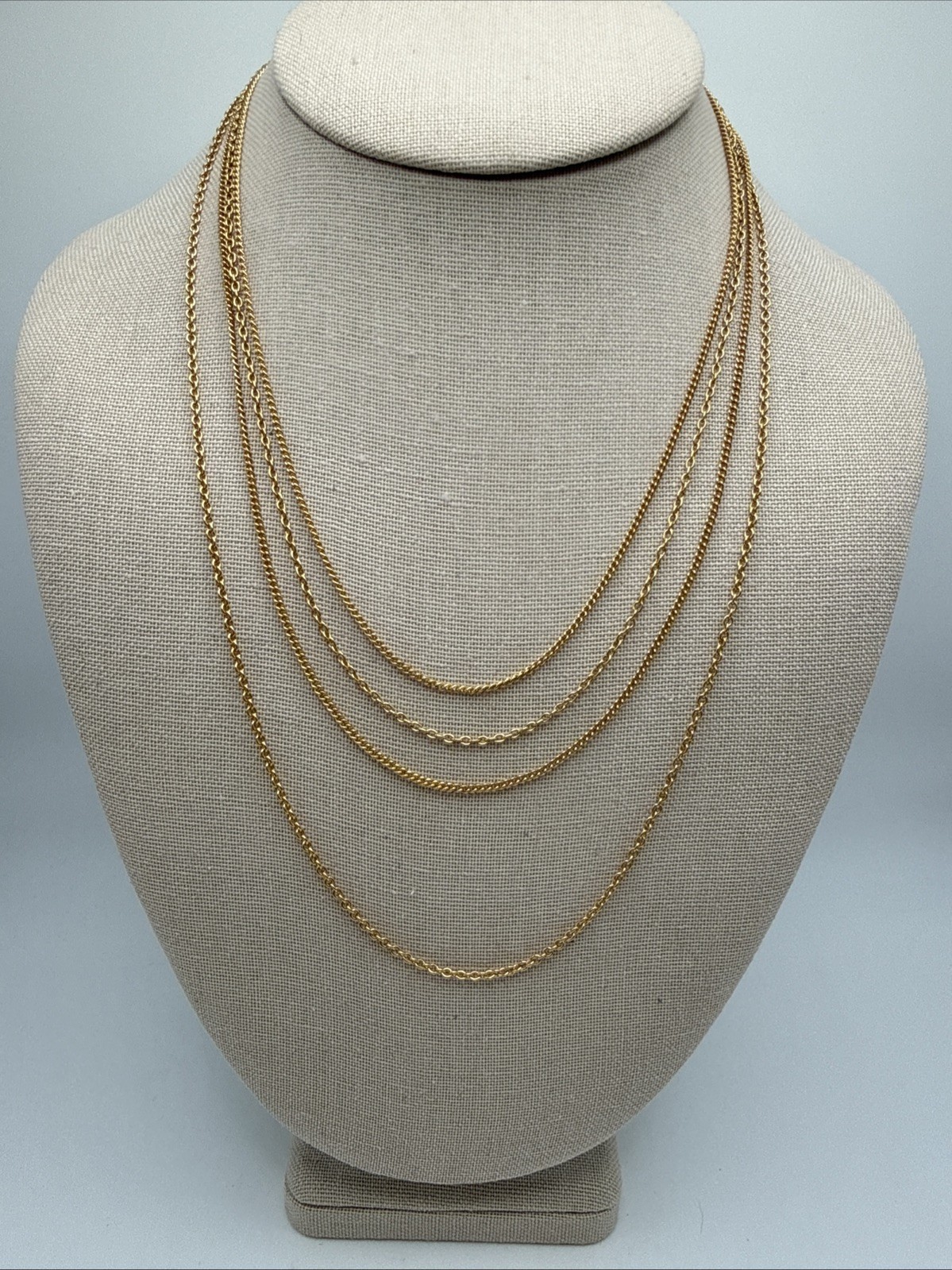 Beautiful “Artistry” Gold Tone Layered 4 Chain Necklace