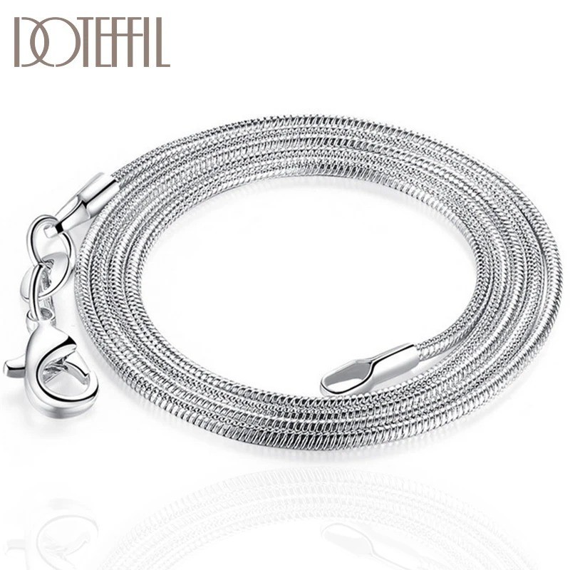 925sterling solid Silver lots 2-5-10PCS 1mm / 2mm snake chain Necklace 16-30inch