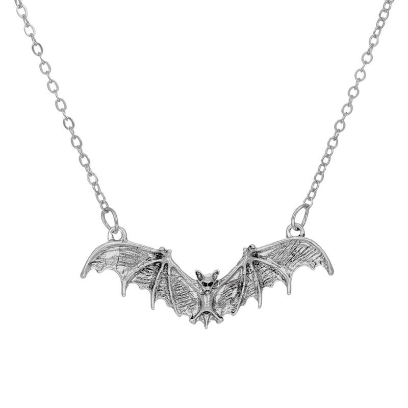 BAT NECKLACE 16″ Chain Flying Wings Spread Charm Pendant Vampire Halloween NEW