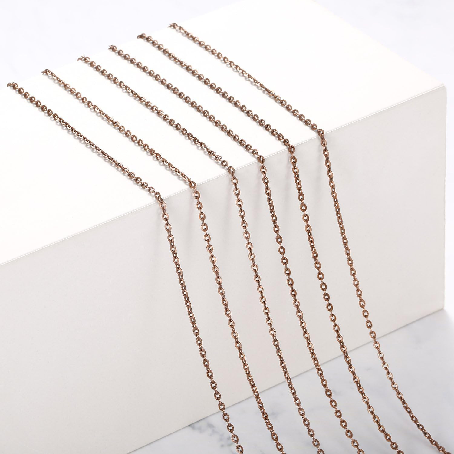 24 Pack Antique Red Copper Cable Chain Necklace Twisted Link Chain for Jewelry M