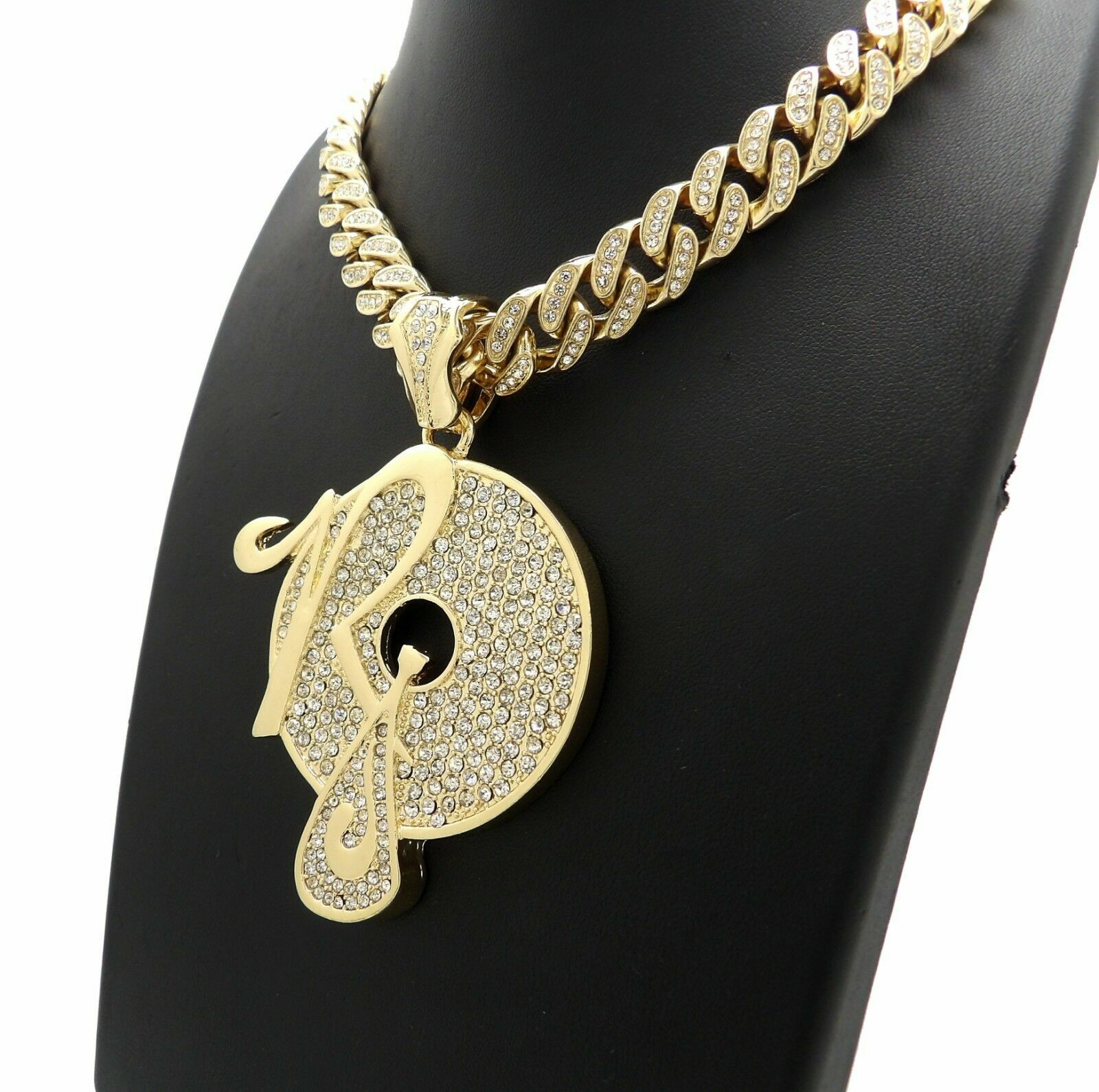 ROCAFELLA Large Pendant & Iced Cubic Zirconia Cuban Chain Hip Hop Style Necklace