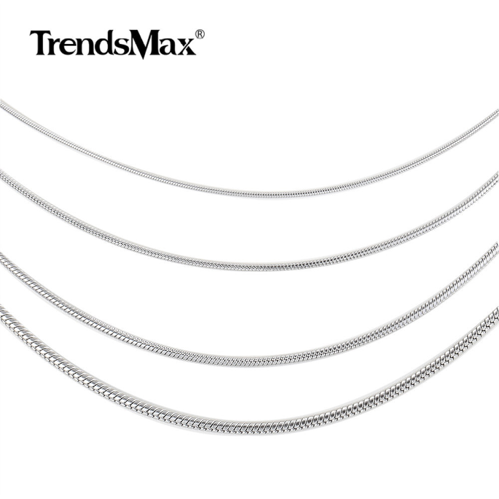 0.9mm-2.0mm Silver/Gold Plated Stainless Steel Herringbone Snake Chain Necklace