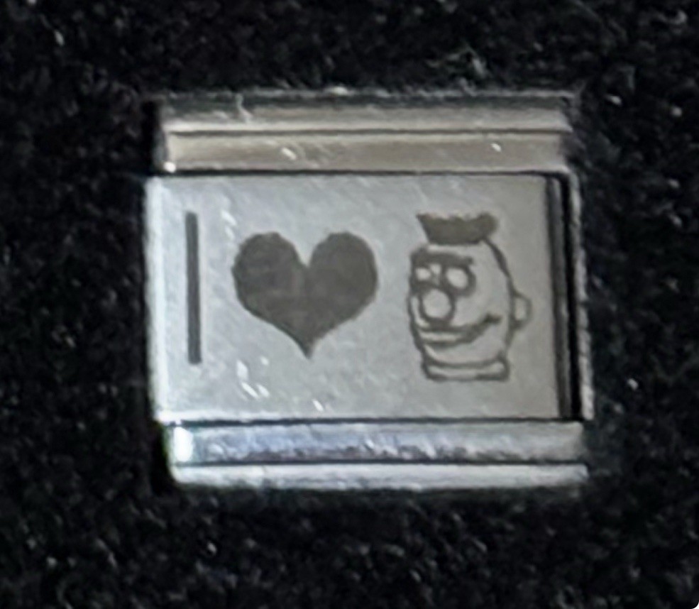I Heart Love Bert Italian Charm Laser Link 9MM K20