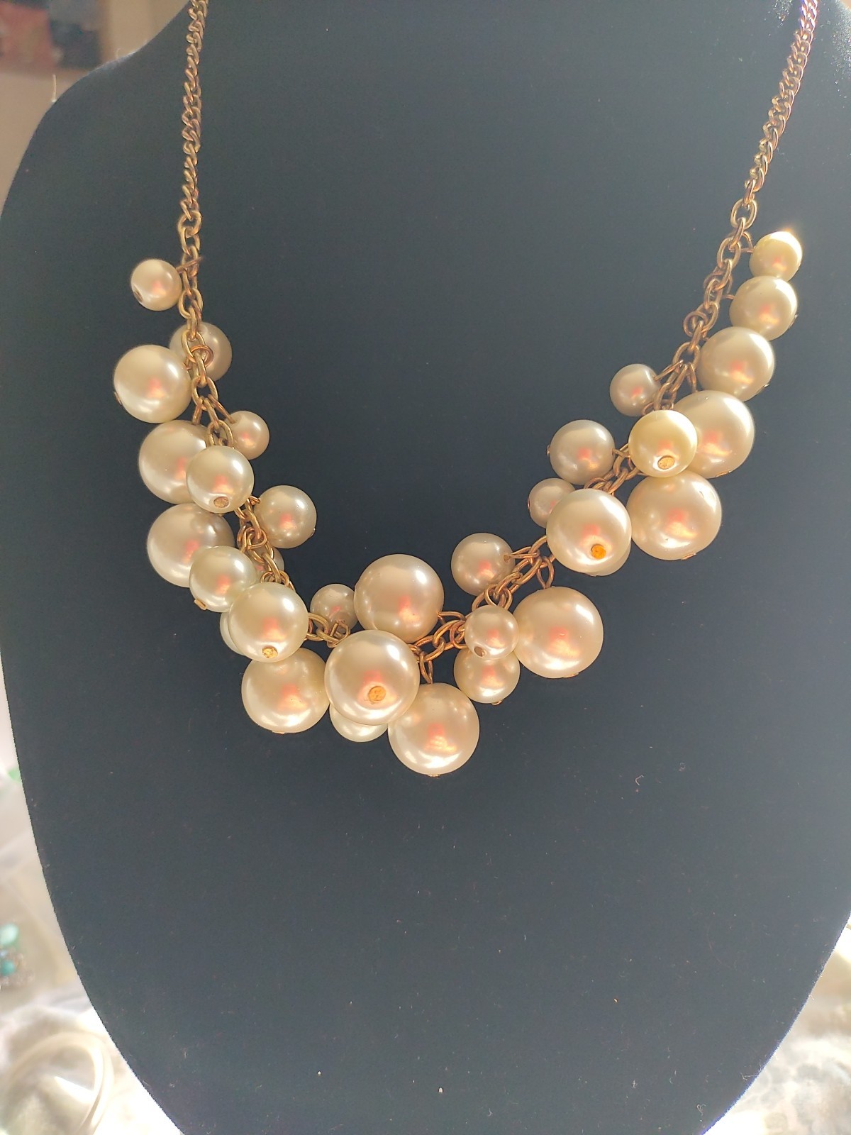 Thick Pearl Necklace. White Pearls. Faux Pearl Necklace.