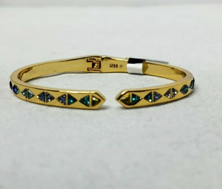 Rebecca minkoff gold multi stone open bracelet RETAIL $48