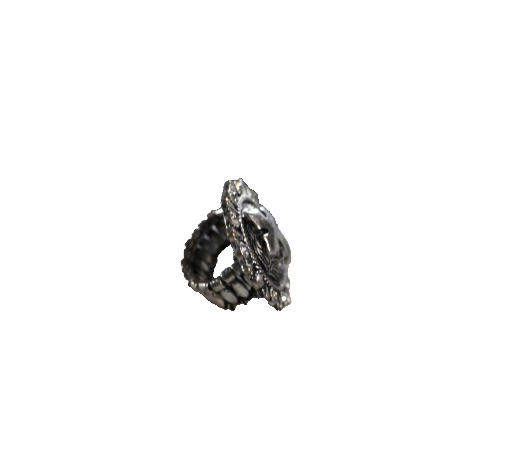 Western Womens Ring 1.25 in Cross Stretch Round Crystal Silver Cowgirl Rodeo
