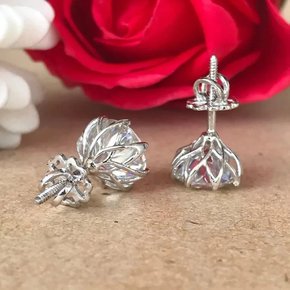 RARE 12.00 Ct Certified Round Diamond Earrings-Great luster-Free Tariffs!