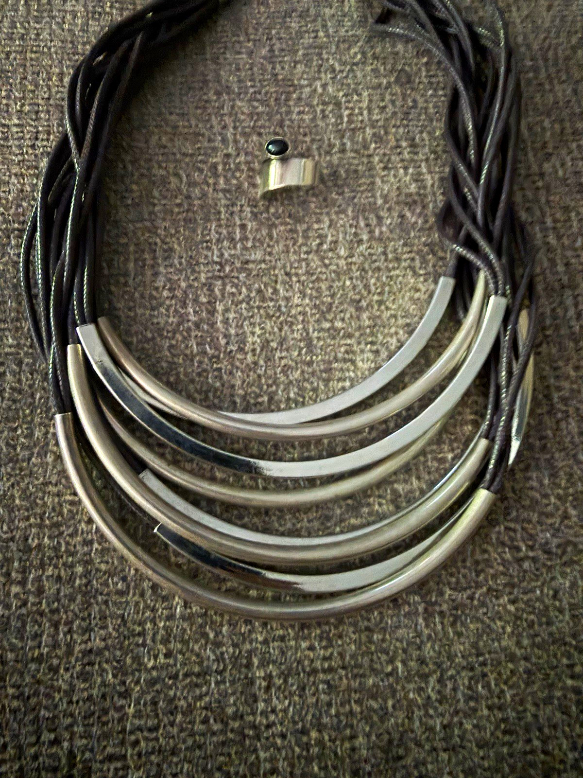 Black & Silver Silpada necklace and ring.