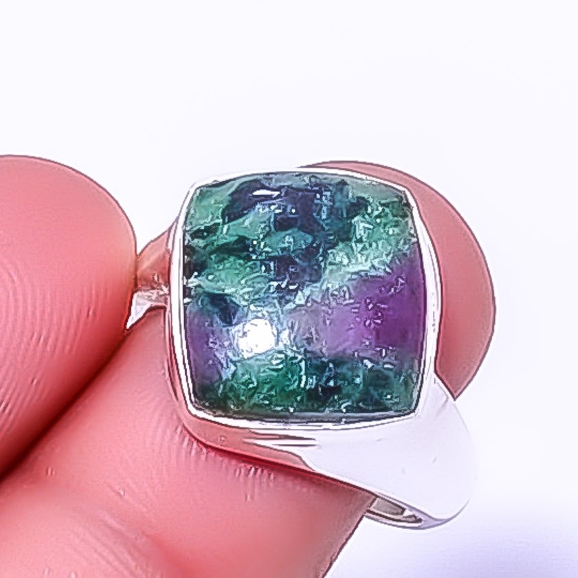 Ruby With Zoisite – Longido Mines 925 Sterling Silver Ring s.8.5 A344