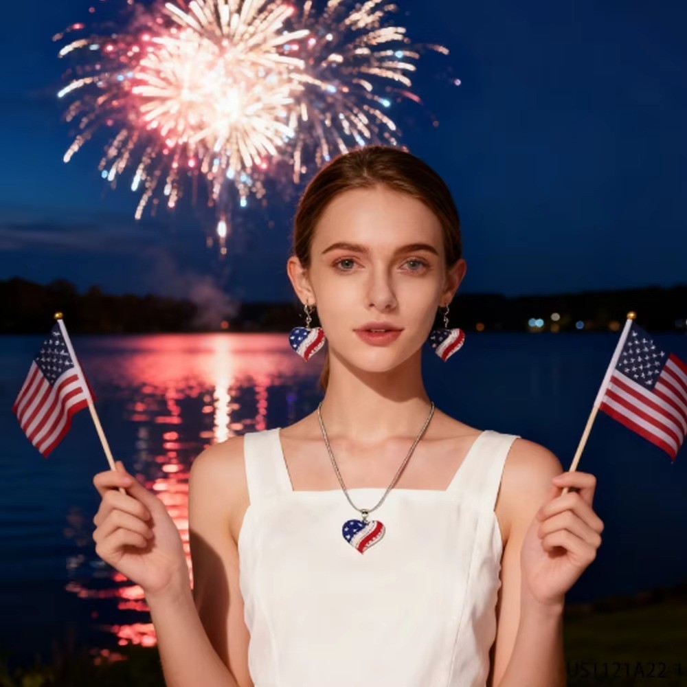 BRIGHTON BEACH Independence Day Rhinestone Heart Necklaces