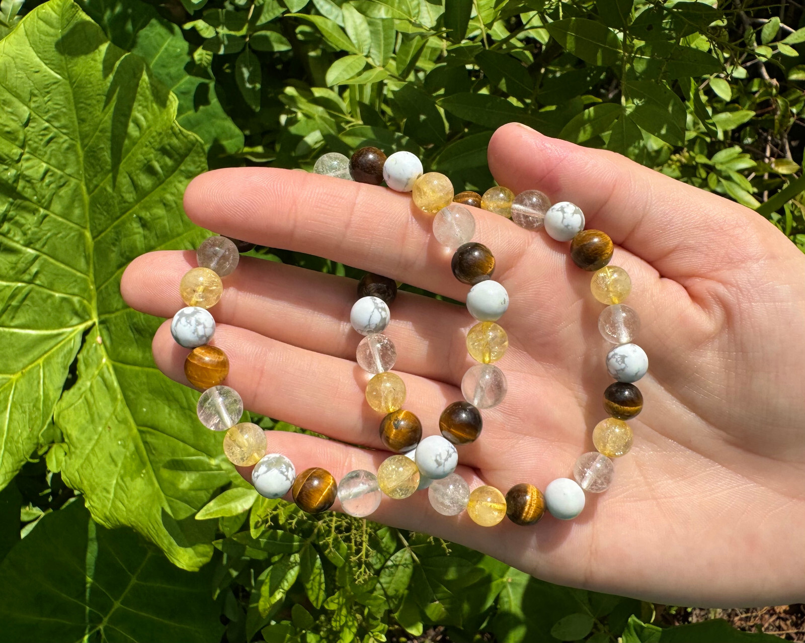 Gemini Zodiac Bracelet: 8 mm Natural Crystal Beads (Gemini Birthstone Bracelet)