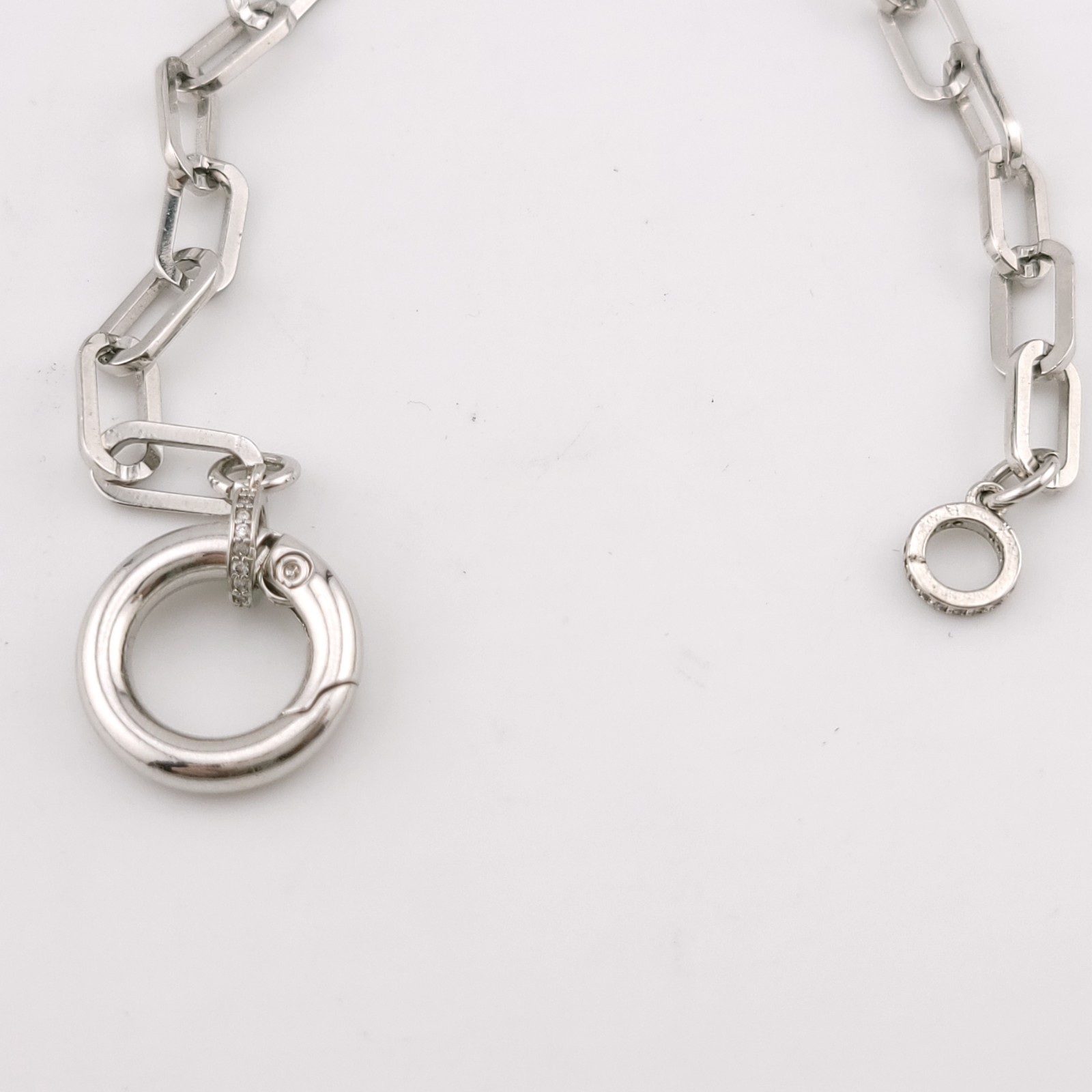 Nickle Plated 925 Sterling Silver Pendant Paper Clip 5.8’mm Chain Necklace