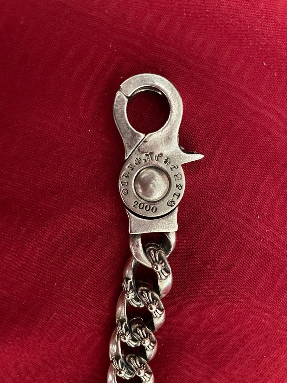 Chrome Hearts Extra Fancy Cuban Link Bracelet 925 Sterling Silver Cross Fleur
