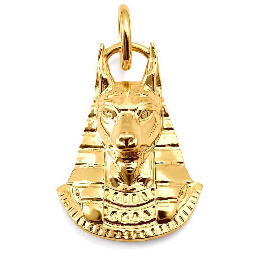 Egyptian Anubis God Pendant Charm 18K Gold Plated Ancient Egypt God For Necklace