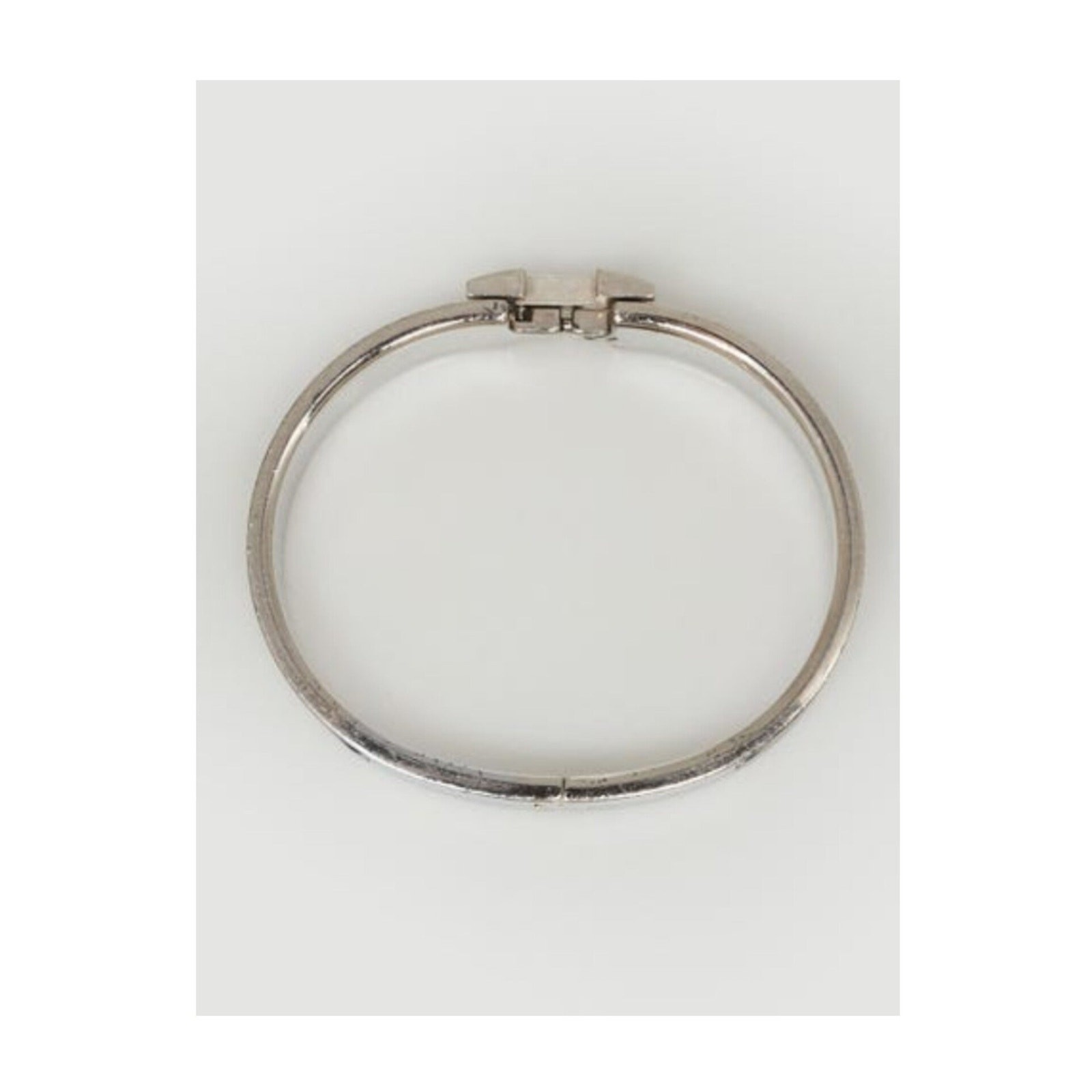 Hermes Black Enamel Palladium Plated Clic-H Narrow PM Bracelet