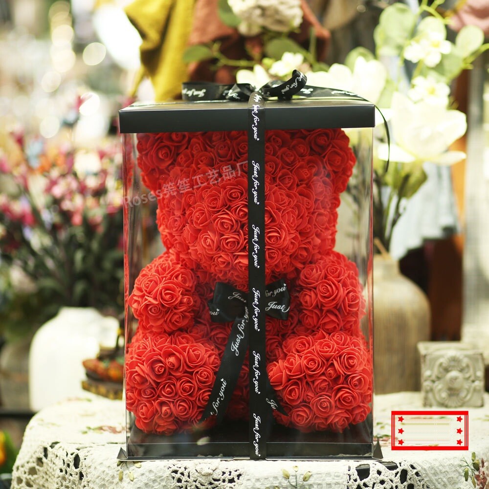 Wedding Rose Teddy Bear With Box For Women Valentines Girlfriend Birthday Gifts