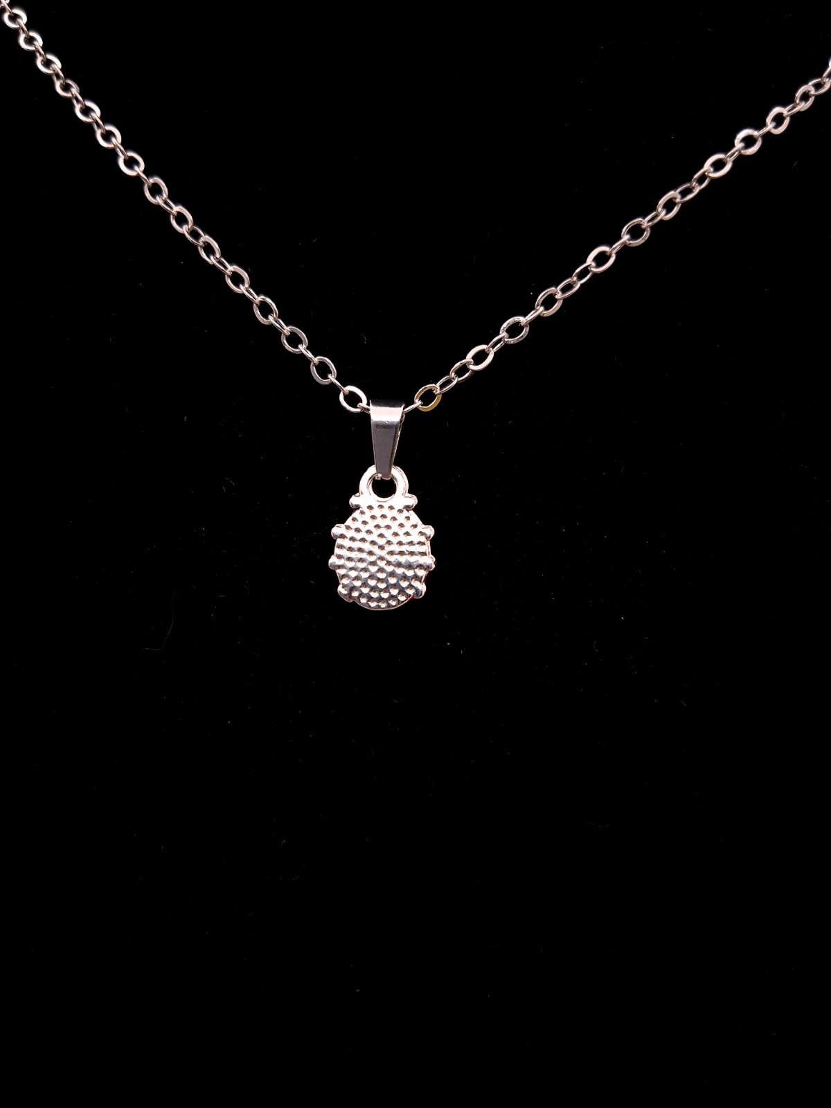 Tiny Ladybug Pendant Necklace Simple Minimalist Nature Lover Gift Silver Toned