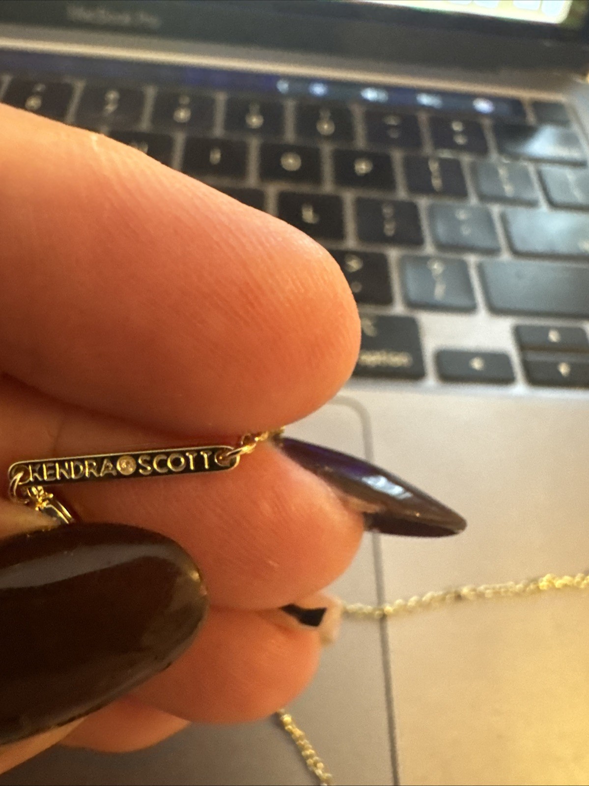 Barbie x Kendra Scott Gold Elisa Logo Necklace Pink RARE!!!!!