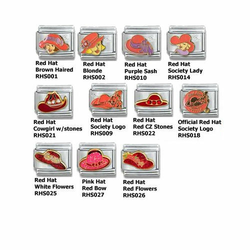 Stainless Steel 9MM Italian Charms Casa D’Oro Red Hat and Pink Hat Charms U PIK