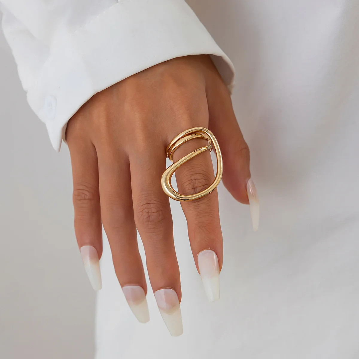 Alloy Open Cuff Bangle Bracelet Irregular Chunky Wide Silver Gold Tone Jewelry