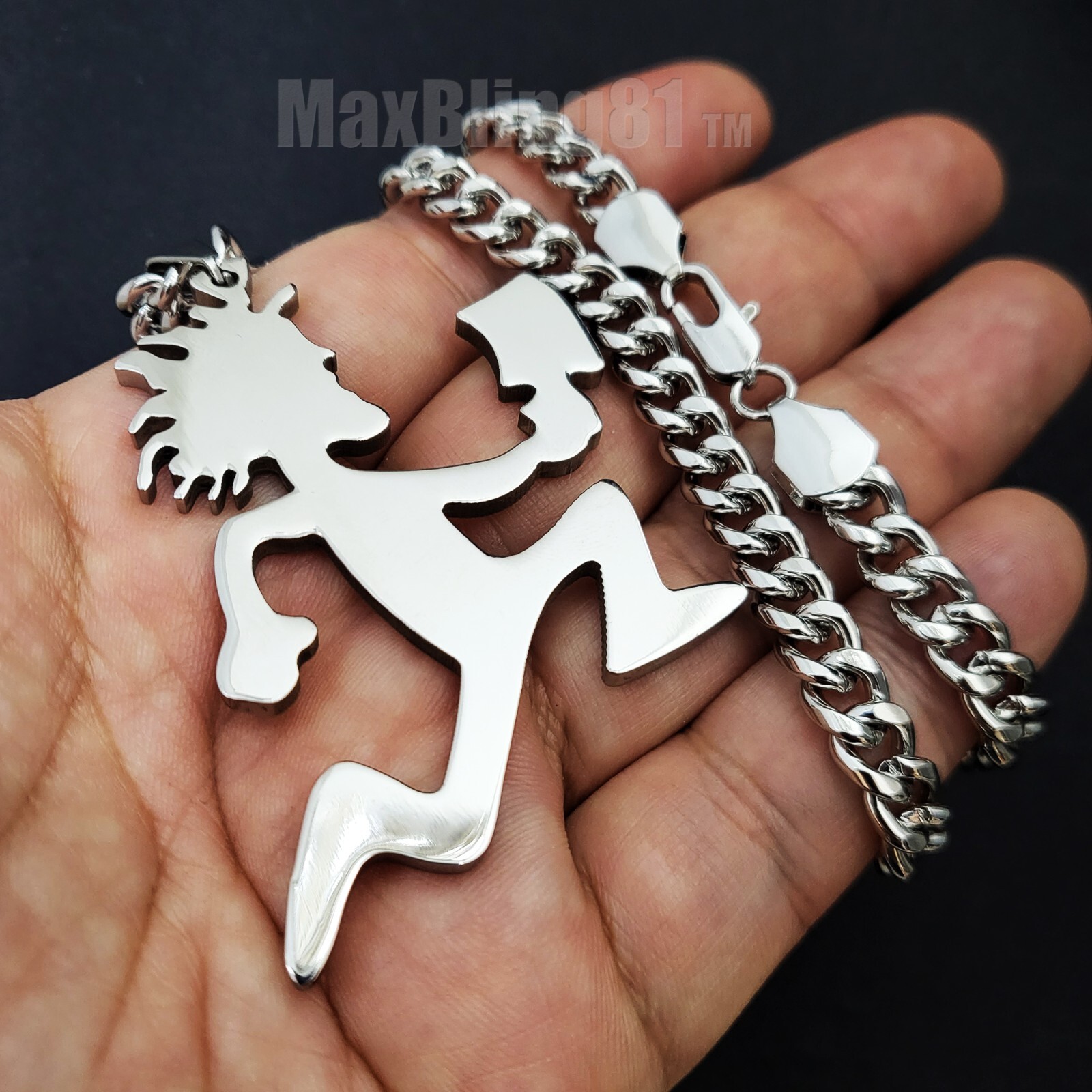 Hatchet Man Runner Pendant 6mm 24″ 30″ 36″ Stainless Steel Cuban Chain Necklace