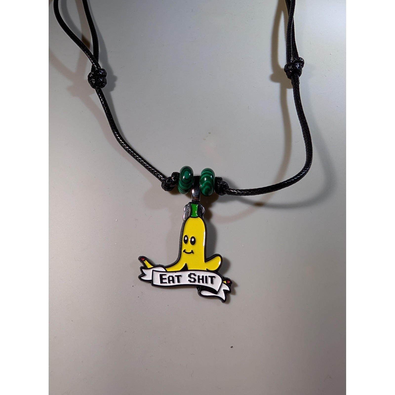 Mario Kart Banana Peel Repurposed Enamel Pin Adjustable Cord Necklace
