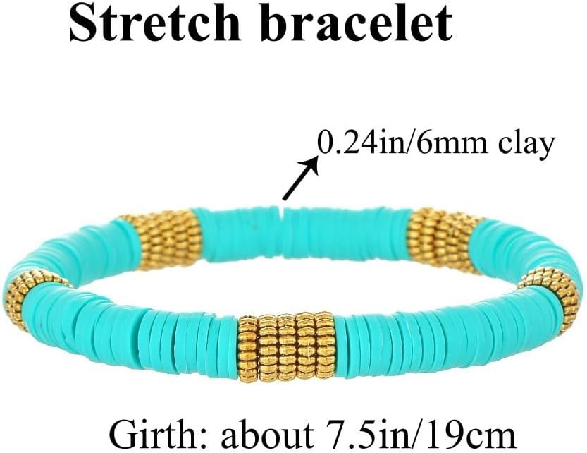 12 Adjustable Vinyl Clay Disc Bracelets for Women – Stylish Friendship Set