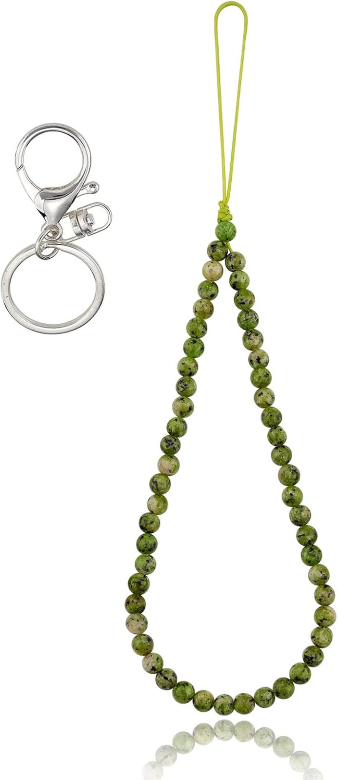 Natural Stone Phone Lanyard Wrist Straps Weathered Agate Gemstone Beaded Phone C