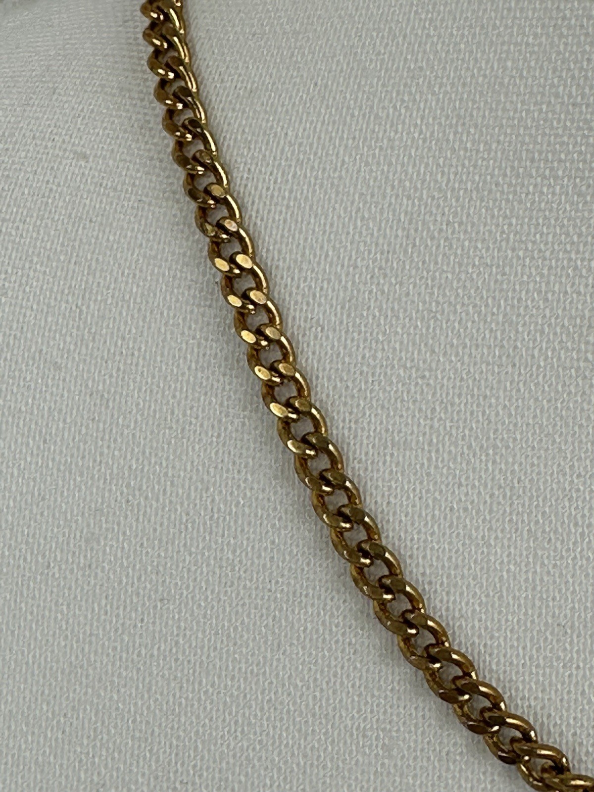 Gold Tone Textured Chain Necklace